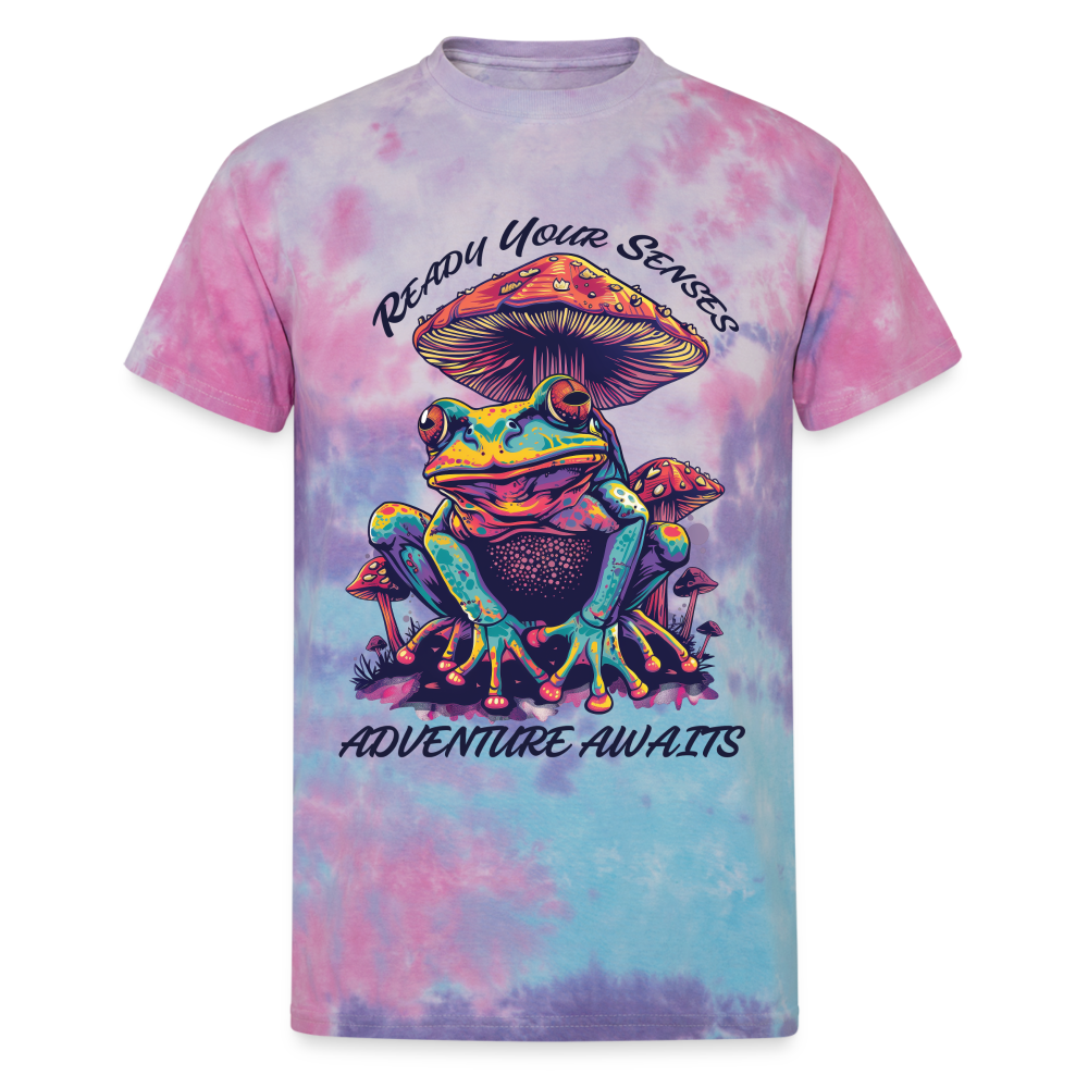 "Ready Your Senses" Adventure Awaits Unisex Tie DyeT Shirt - cotton candy