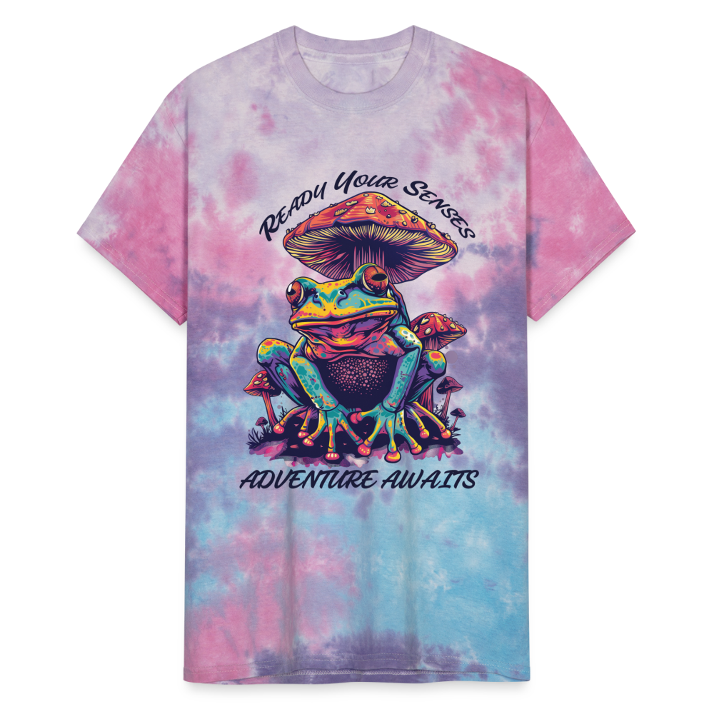 "Ready Your Senses" Adventure Awaits Unisex Tie DyeT Shirt - cotton candy