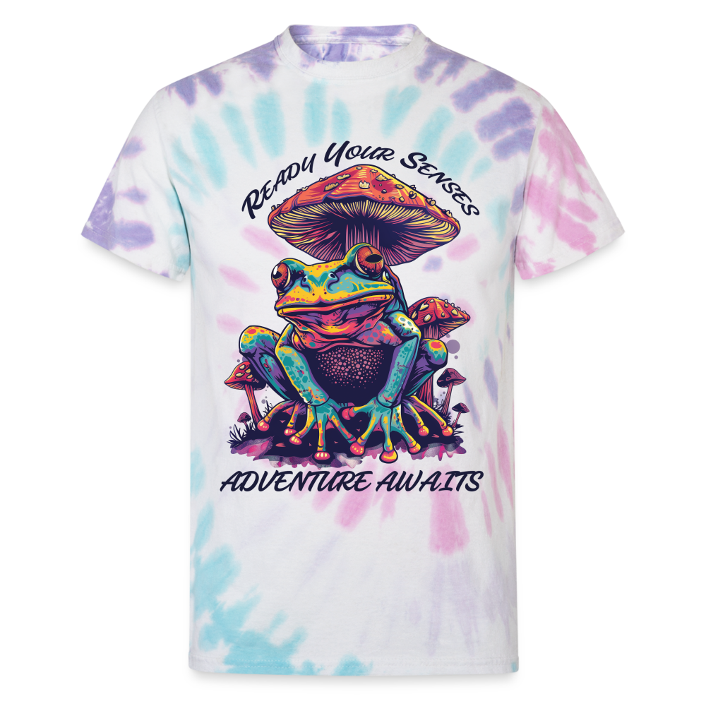 "Ready Your Senses" Adventure Awaits Unisex Tie DyeT Shirt - Pastel Spiral