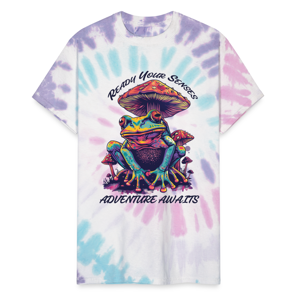 "Ready Your Senses" Adventure Awaits Unisex Tie DyeT Shirt - Pastel Spiral