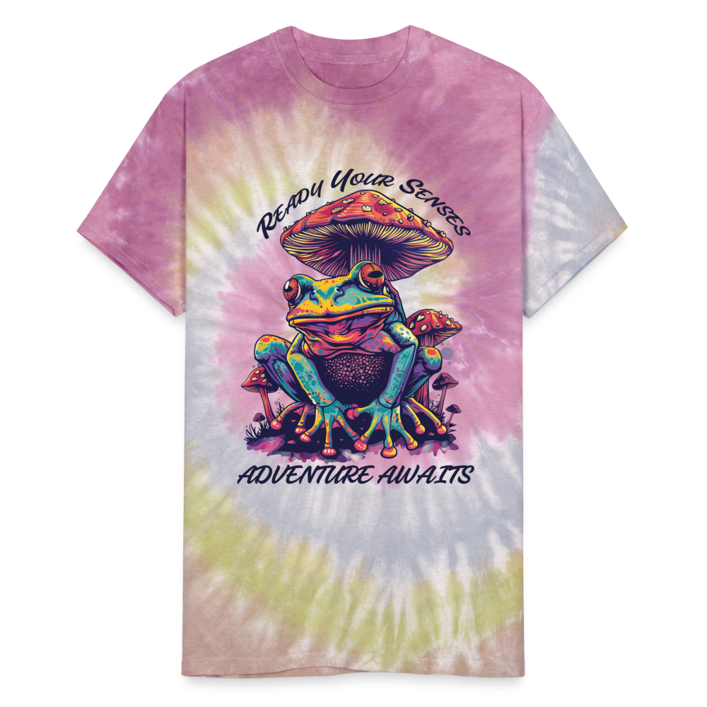 "Ready Your Senses" Adventure Awaits Unisex Tie DyeT Shirt - Desert Rose