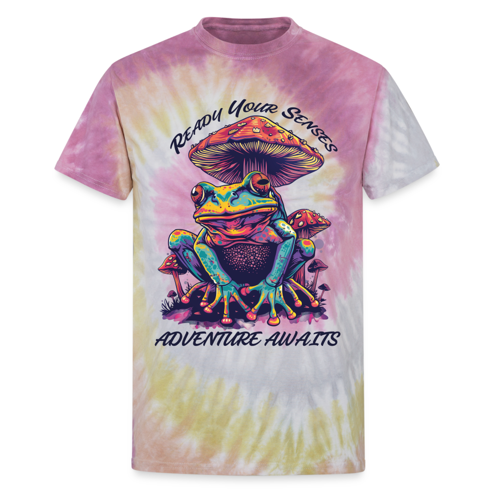 "Ready Your Senses" Adventure Awaits Unisex Tie DyeT Shirt - Desert Rose