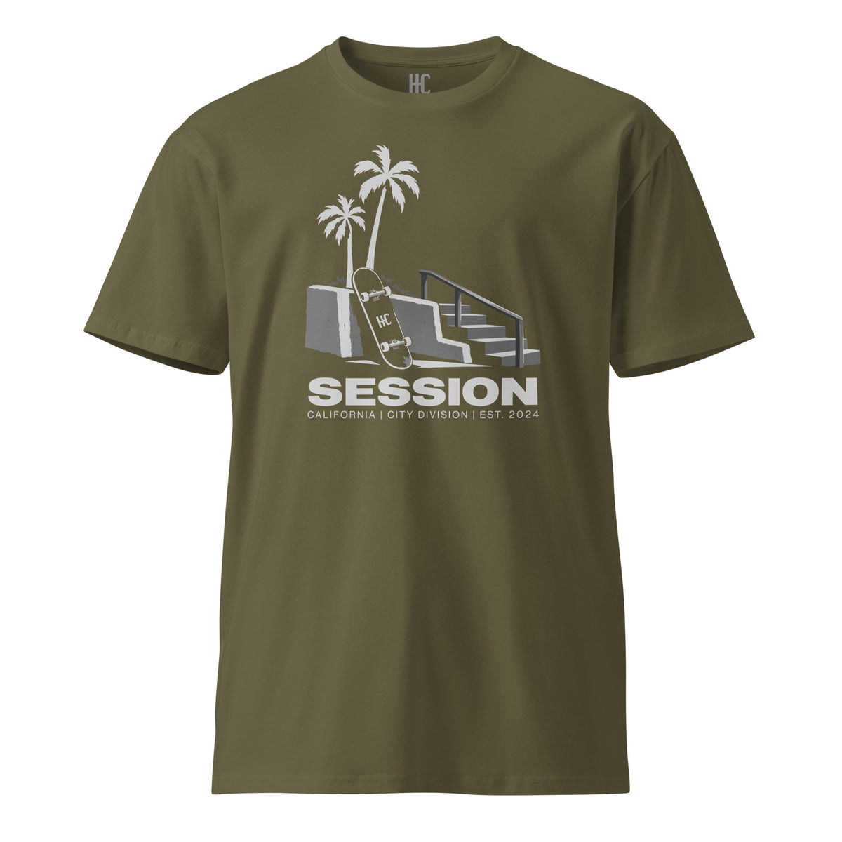 Session Premium Tee — Army, front