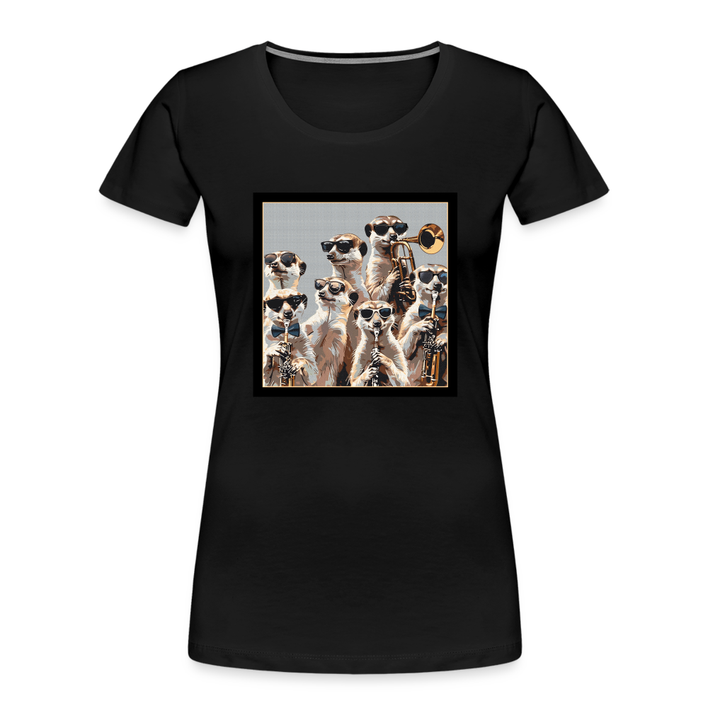 "Meerkat Brass Band" Women’s Premium Organic T-Shirt - black