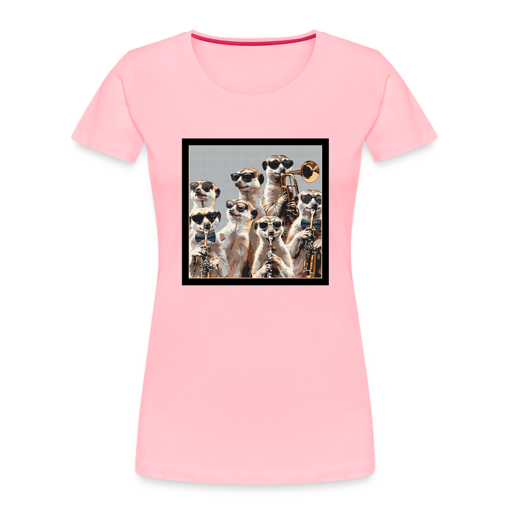 "Meerkat Brass Band" Women’s Premium Organic T-Shirt - pink