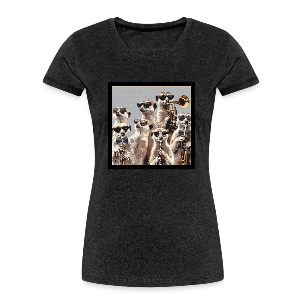 "Meerkat Brass Band" Women’s Premium Organic T-Shirt - charcoal grey