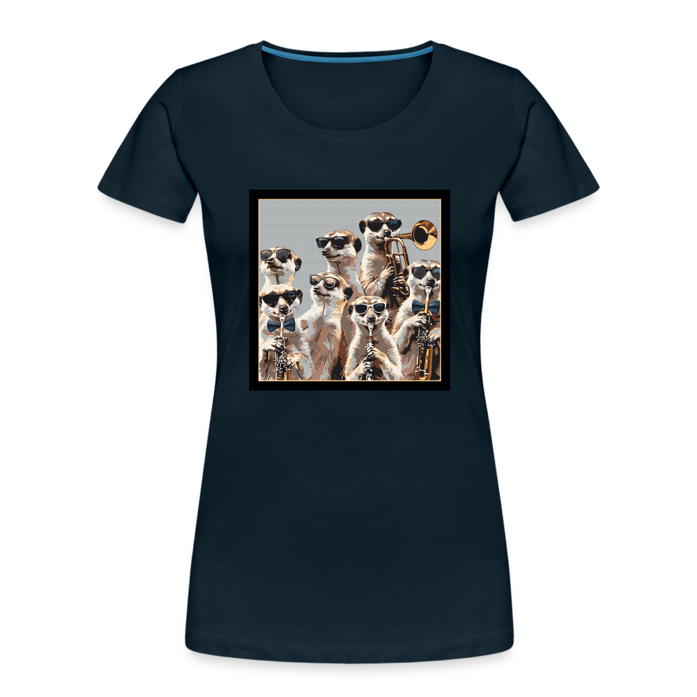 "Meerkat Brass Band" Women’s Premium Organic T-Shirt - deep navy