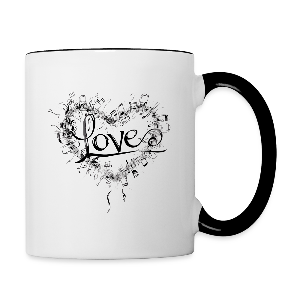 "Grungy Love Song" Contrast Coffee Mug - white/black