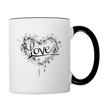 "Grungy Love Song" Contrast Coffee Mug - white/black