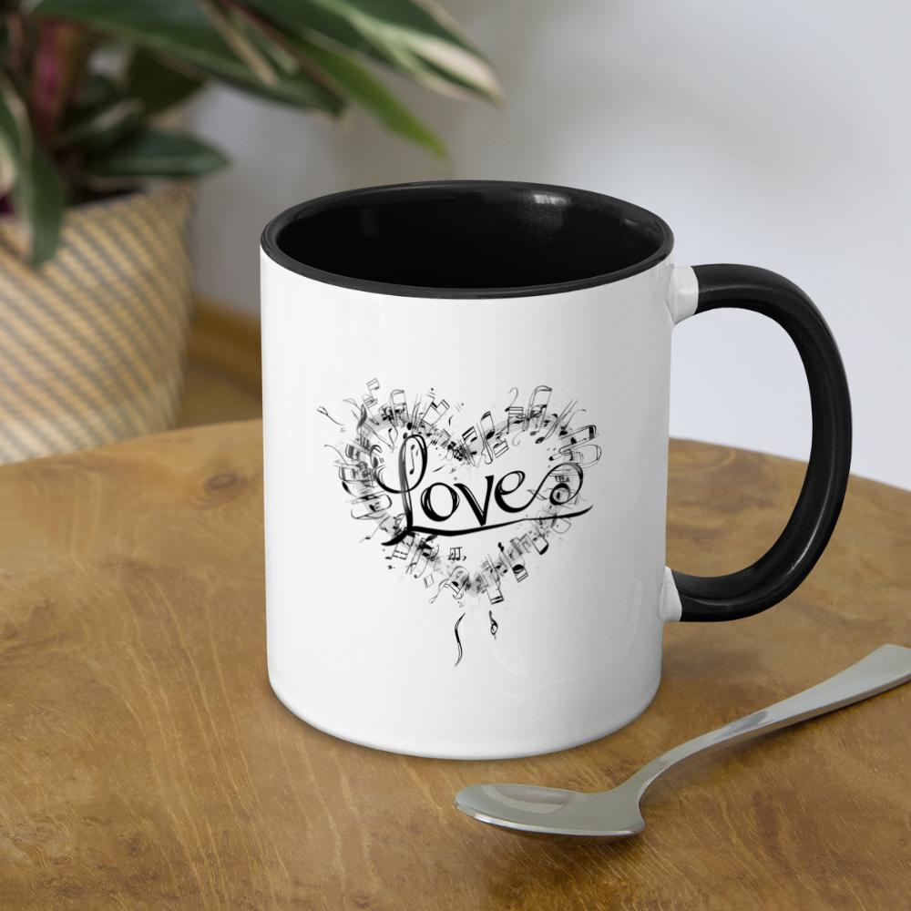 "Grungy Love Song" Contrast Coffee Mug - white/black