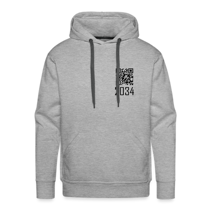 "2034 QR Girl" Unisex Thick Hoodio - heather grey