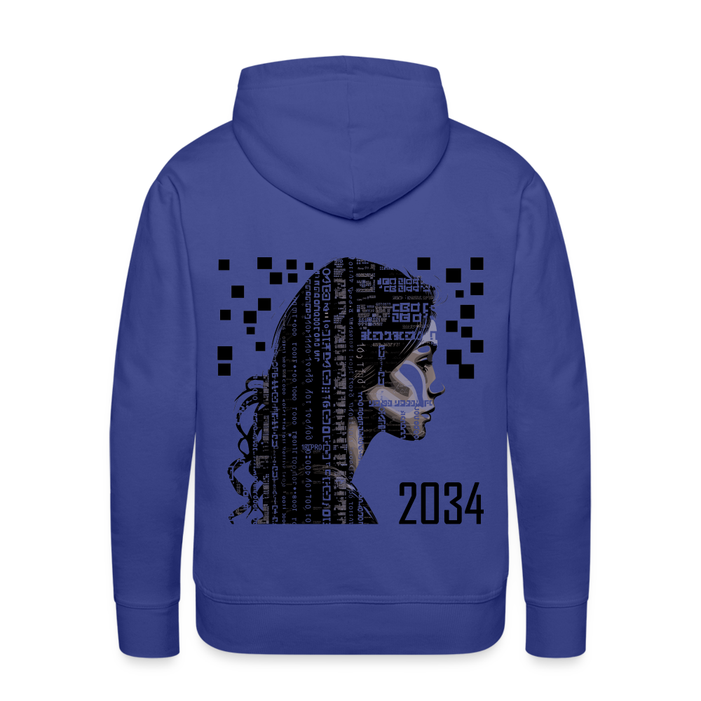 "2034 QR Girl" Unisex Thick Hoodio - royal blue