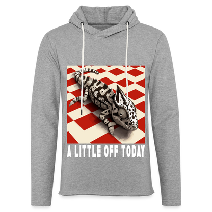 "A Little Off Today" Black and White Chameleon Unisex Lightweight Hoodie - heather gray