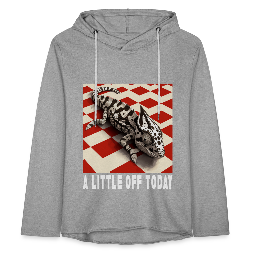 "A Little Off Today" Black and White Chameleon Unisex Lightweight Hoodie - heather gray