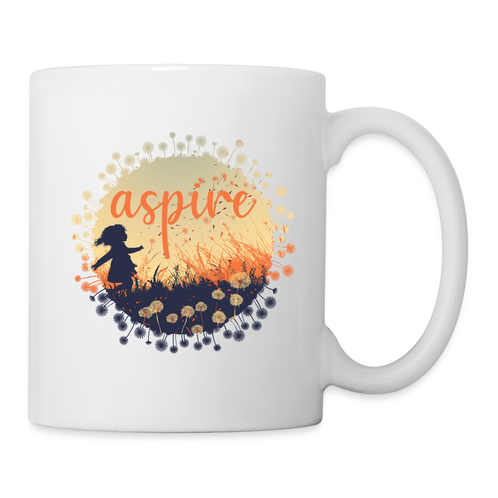 "Aspire" Dandelion Dream Field 11 fl oz Coffee Mug - white