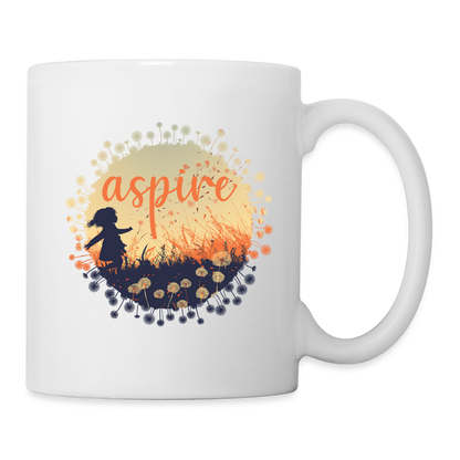 "Aspire" Dandelion Dream Field 11 fl oz Coffee Mug - white