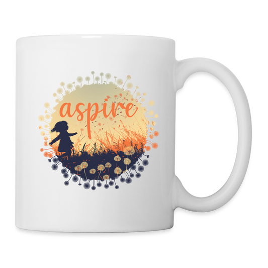 "Aspire" Dandelion Dream Field 11 fl oz Coffee Mug - white