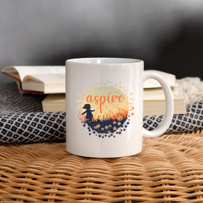 "Aspire" Dandelion Dream Field 11 fl oz Coffee Mug - white