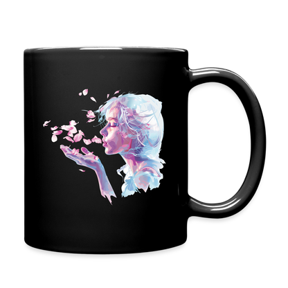 "Crystal" Breath of Rose Pedals 11 fl oz Full Color Coffee Mug - black