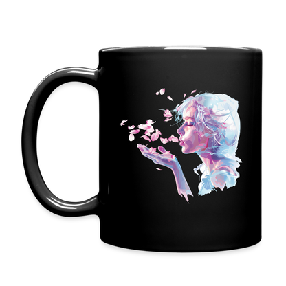 "Crystal" Breath of Rose Pedals 11 fl oz Full Color Coffee Mug - black