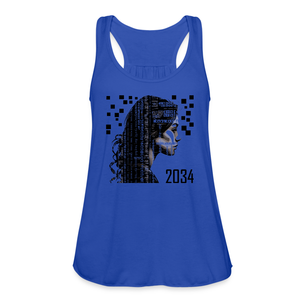 "2034 QR Girl" Women’s Flowy Tank - royal blue