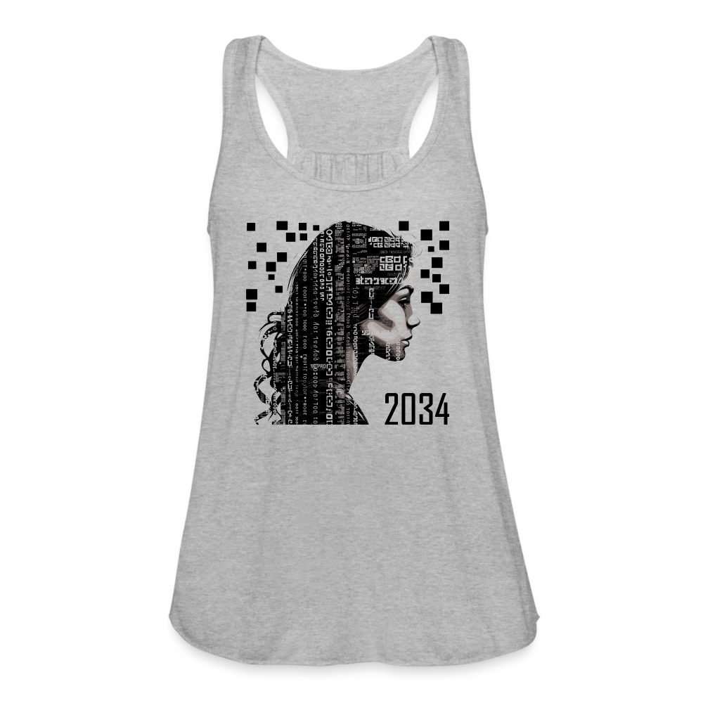 "2034 QR Girl" Women’s Flowy Tank - heather gray