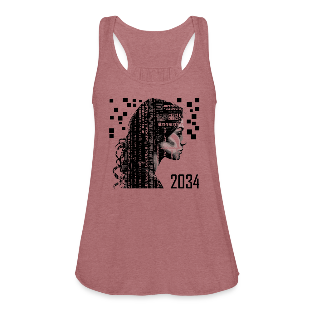 "2034 QR Girl" Women’s Flowy Tank - mauve