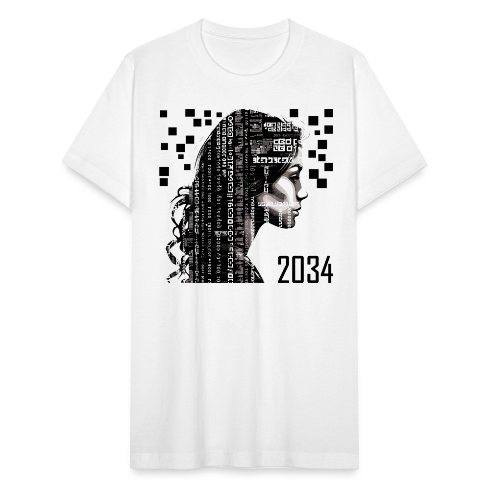 "2034 QR Girl" Unisex Classic T-Shirt - white