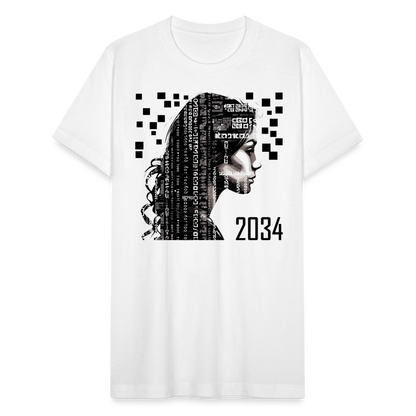 "2034 QR Girl" Unisex Classic T-Shirt - white