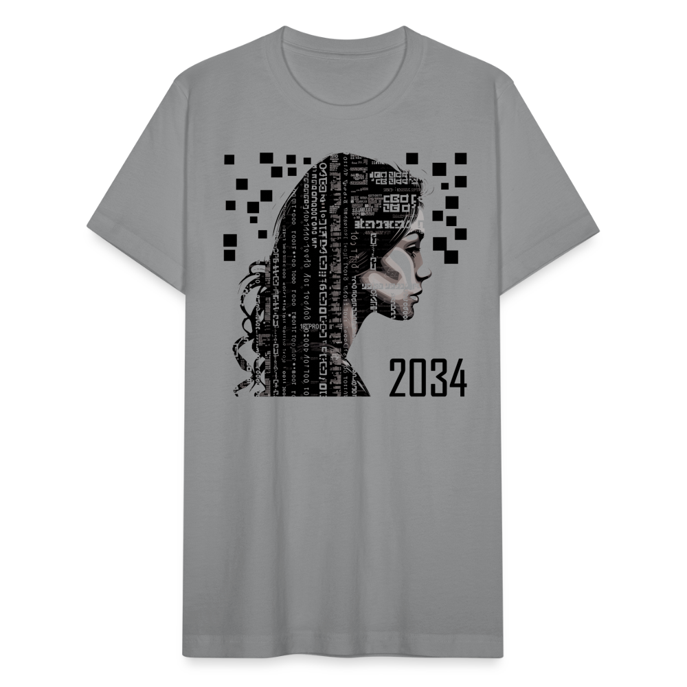 "2034 QR Girl" Unisex Classic T-Shirt - slate