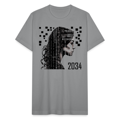 "2034 QR Girl" Unisex Classic T-Shirt - slate