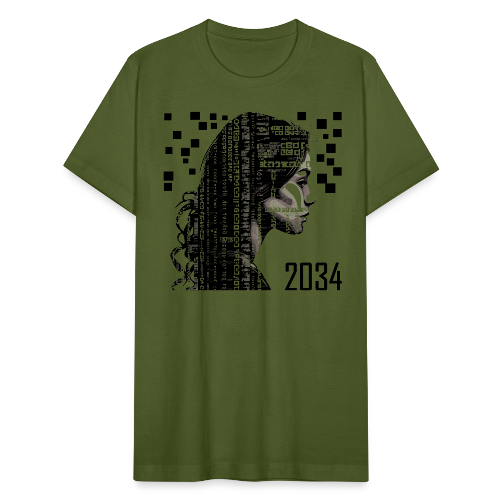 "2034 QR Girl" Unisex Classic T-Shirt - olive