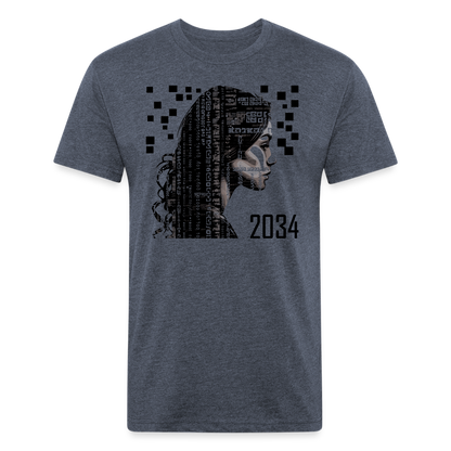 "2034 QR Girl" Fitted Cotton/Poly T-Shirt - heather navy