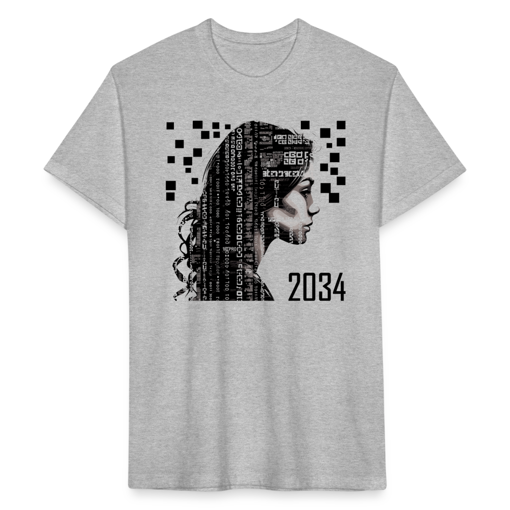 "2034 QR Girl" Fitted Cotton/Poly T-Shirt - heather gray