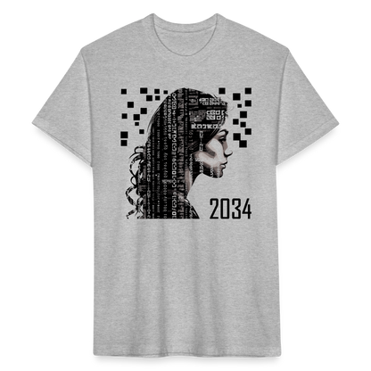 "2034 QR Girl" Fitted Cotton/Poly T-Shirt - heather gray