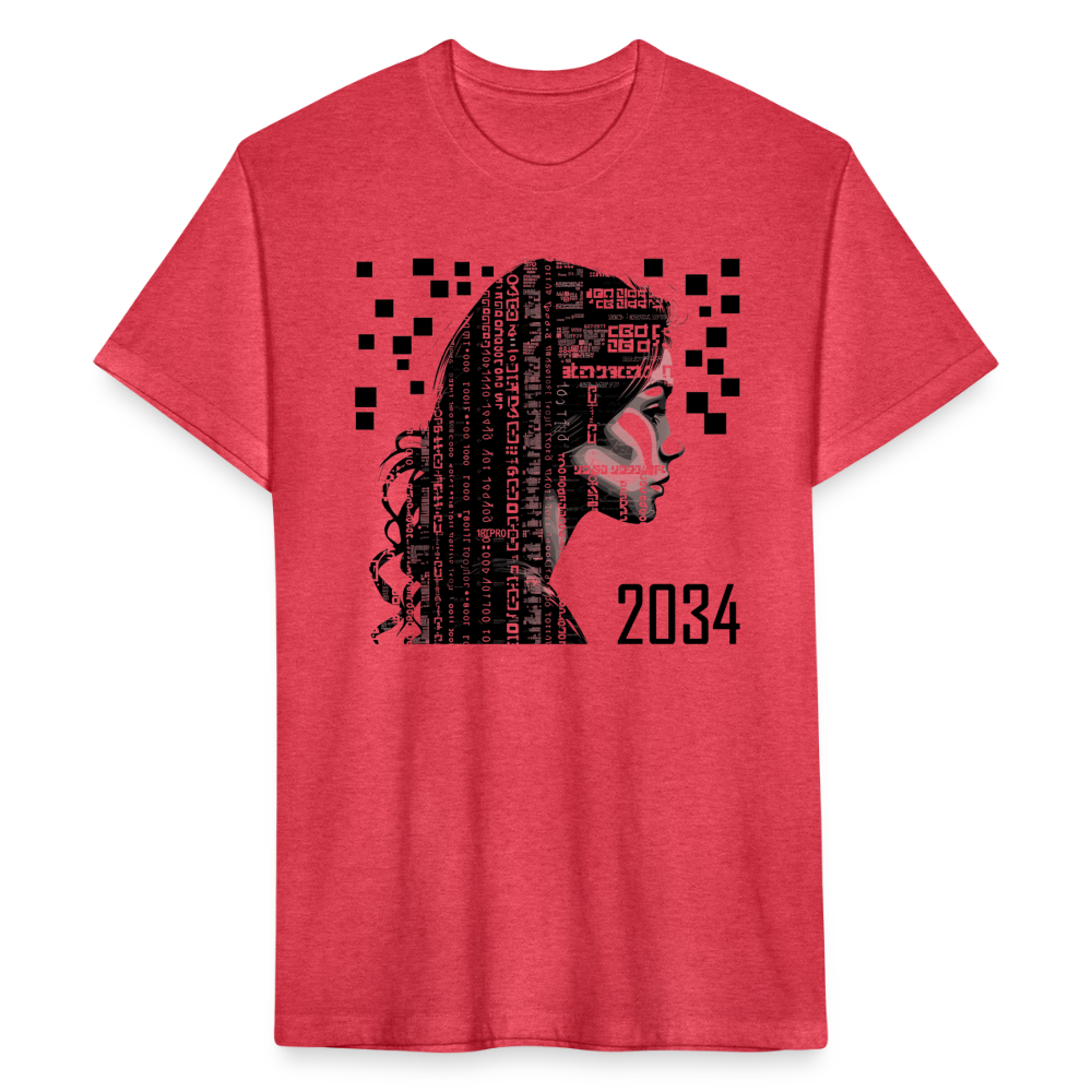 "2034 QR Girl" Fitted Cotton/Poly T-Shirt - heather red