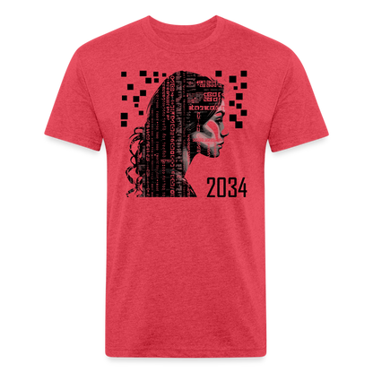 "2034 QR Girl" Fitted Cotton/Poly T-Shirt - heather red