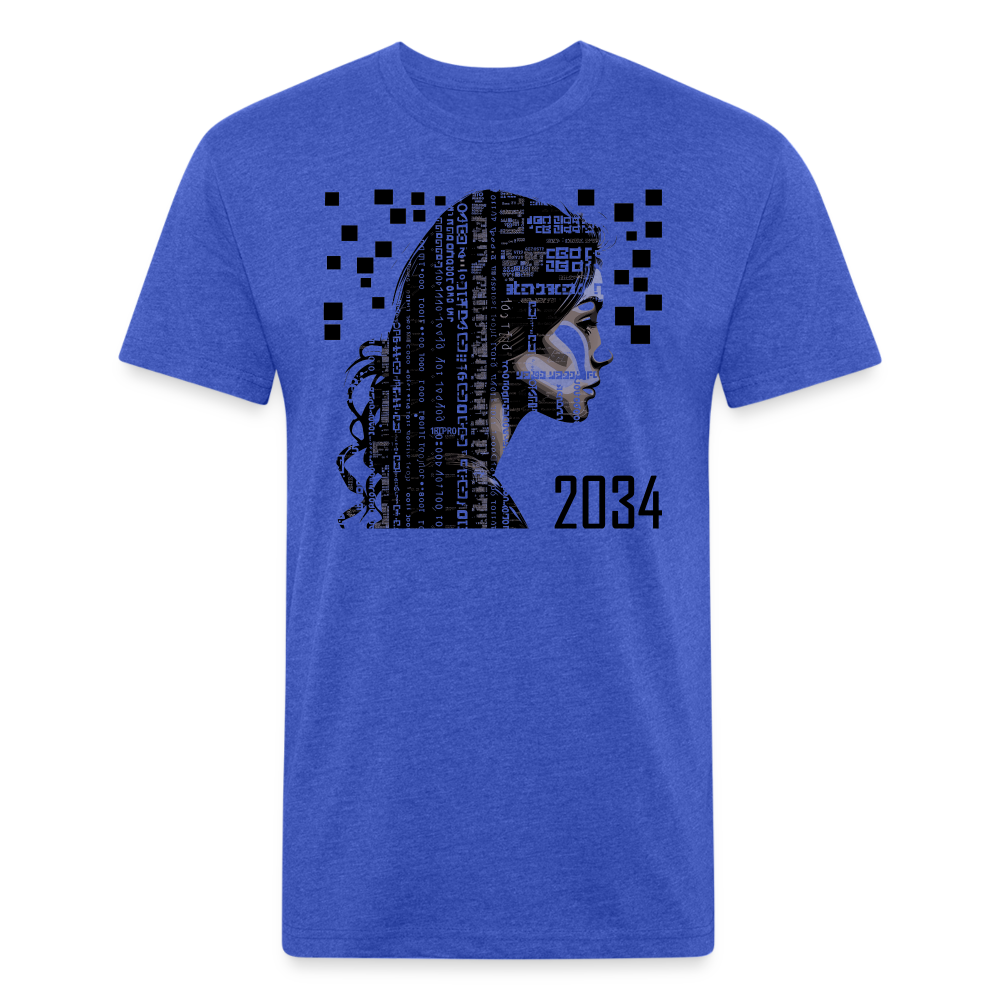 "2034 QR Girl" Fitted Cotton/Poly T-Shirt - heather royal