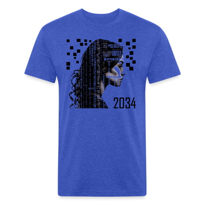 "2034 QR Girl" Fitted Cotton/Poly T-Shirt - heather royal