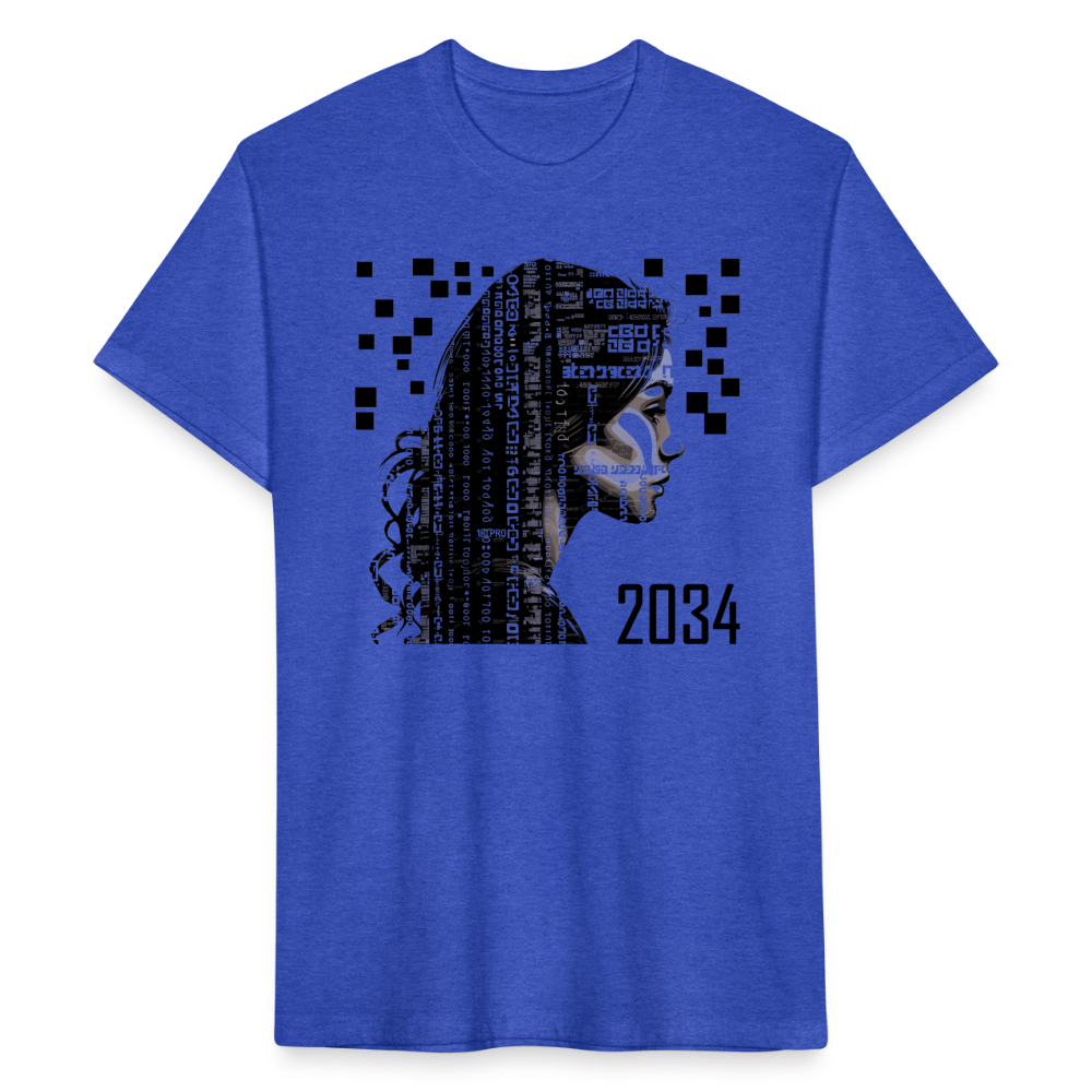 "2034 QR Girl" Fitted Cotton/Poly T-Shirt - heather royal