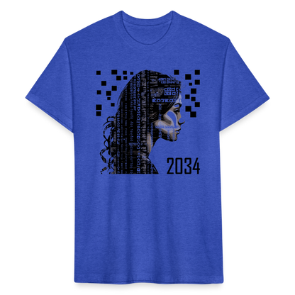 "2034 QR Girl" Fitted Cotton/Poly T-Shirt - heather royal