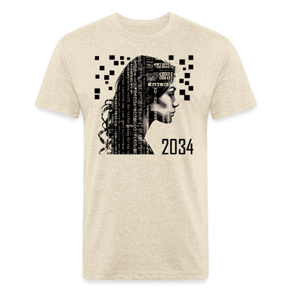 "2034 QR Girl" Fitted Cotton/Poly T-Shirt - heather cream