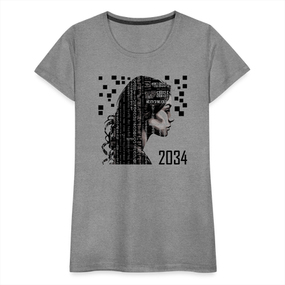 "2034 QR Girl" Women’s Premium T-Shirt - heather gray