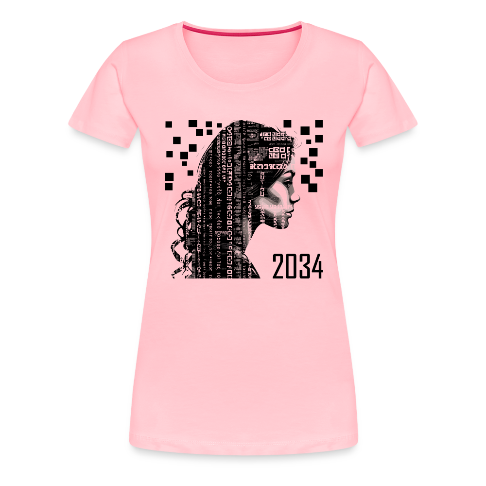 "2034 QR Girl" Women’s Premium T-Shirt - pink