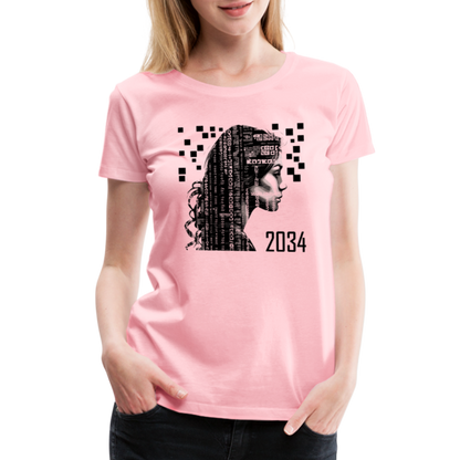 "2034 QR Girl" Women’s Premium T-Shirt - pink