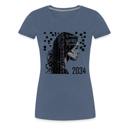 "2034 QR Girl" Women’s Premium T-Shirt - heather blue