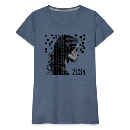 "2034 QR Girl" Women’s Premium T-Shirt - heather blue