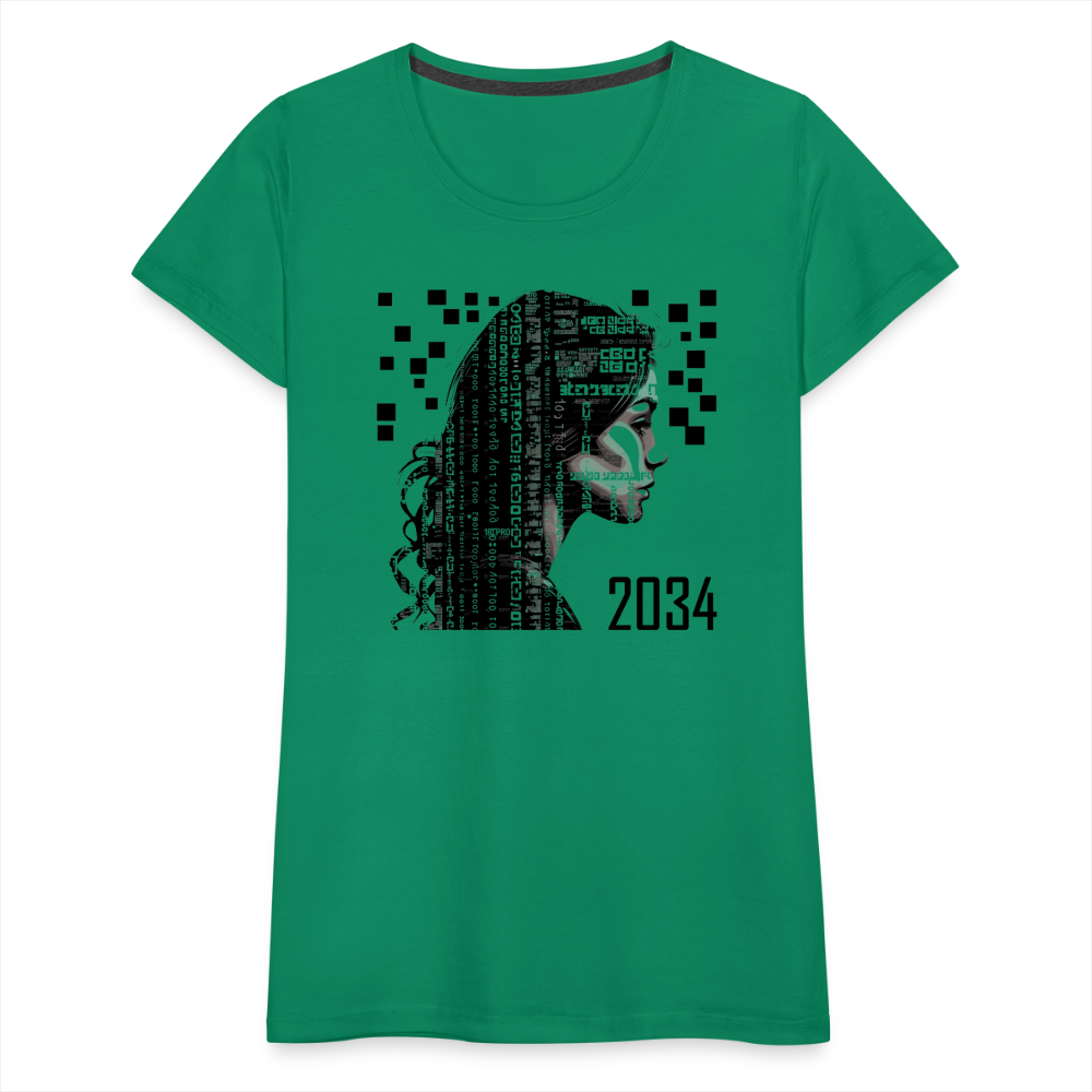 "2034 QR Girl" Women’s Premium T-Shirt - kelly green