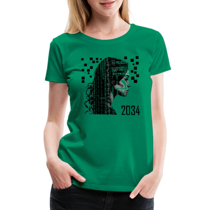 "2034 QR Girl" Women’s Premium T-Shirt - kelly green