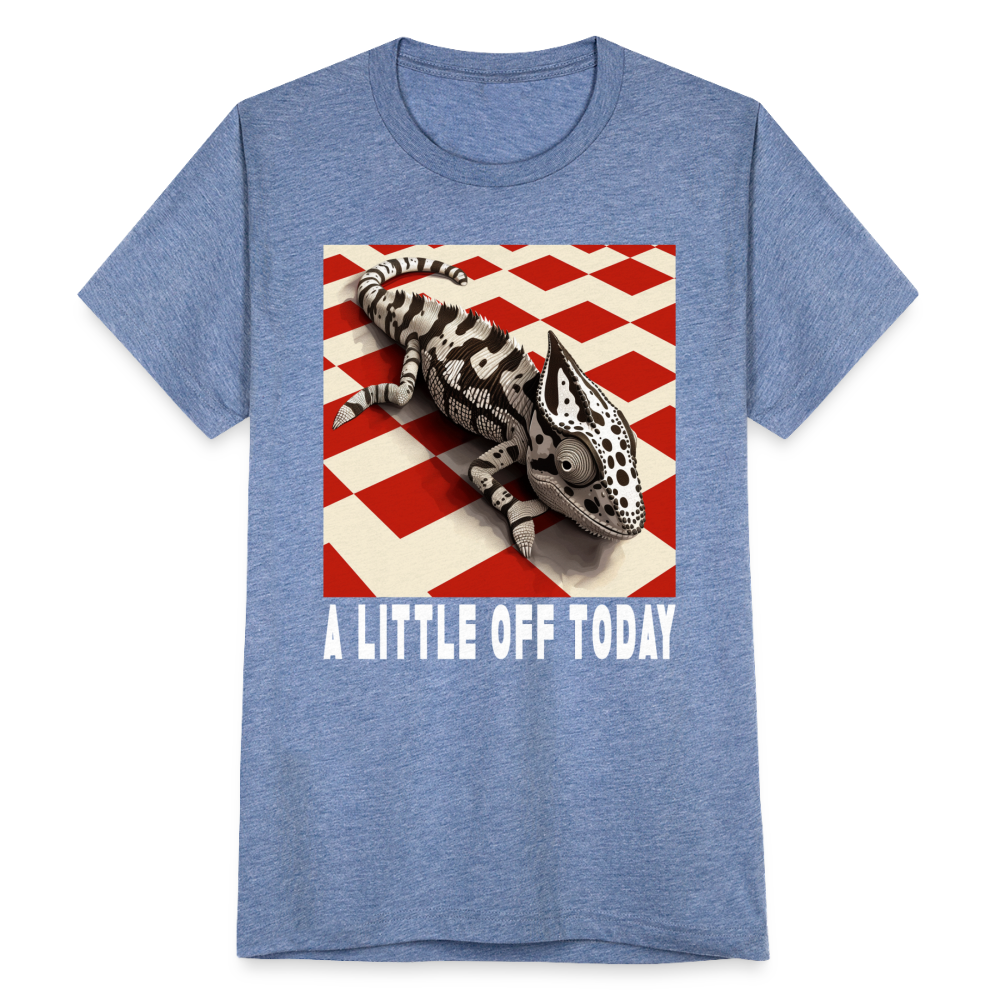 "A Little Off Today" Black and White Chameleon Unisex Tri Blend T-Shirt - heather blue